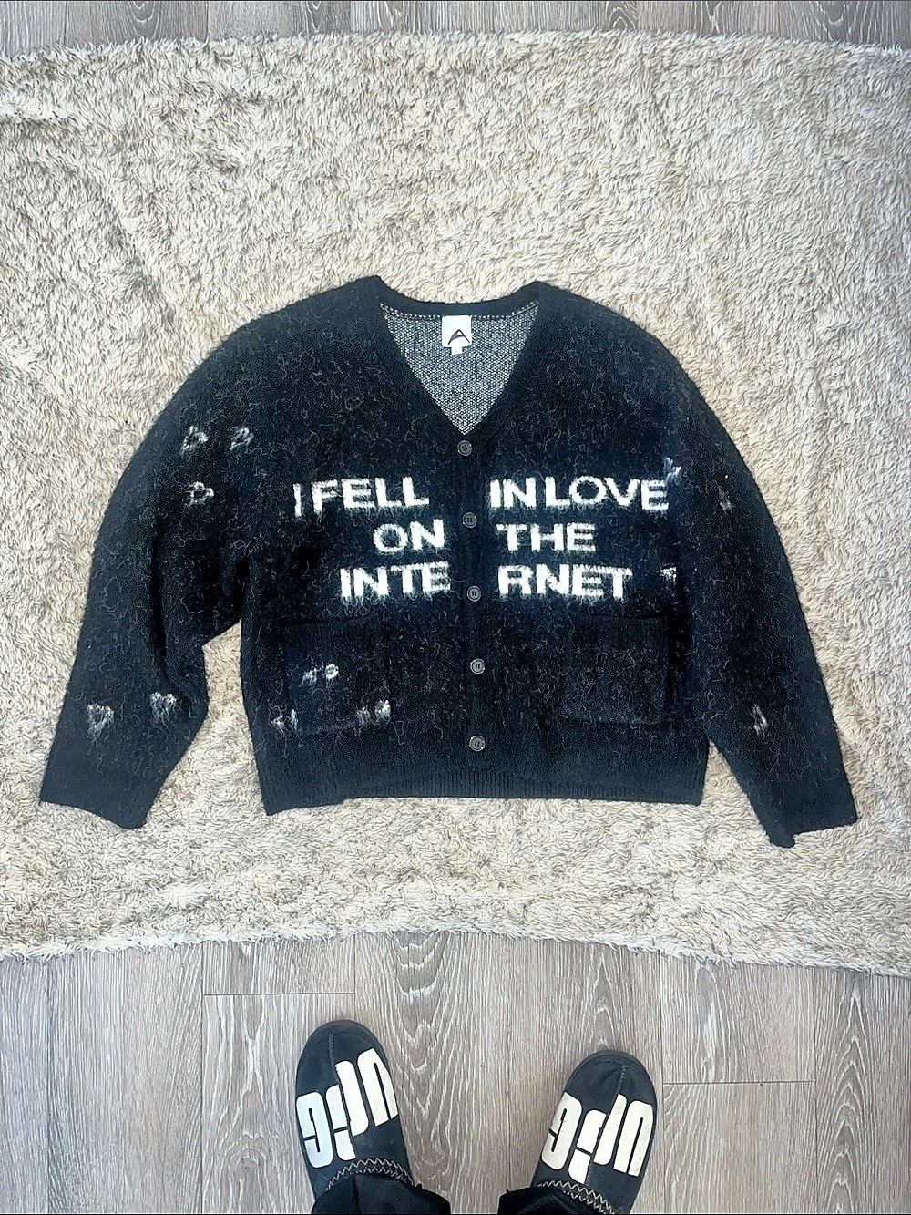 Artificial Fever “ Love “ Cardigan Black (L)